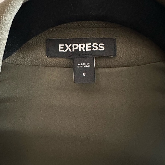 Express Olive Green Ruched Blazer Dress NWOT - Picture 3 of 6